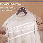 15 Pack Clear Garment Bags Plastic Transparent dry Cleaning Bags Dustproof Garment Bags 35.4 inch Garment Covers for Hanging Clothes for Dry Cleaner, Home Storage, Travel (Short（35.4in）)