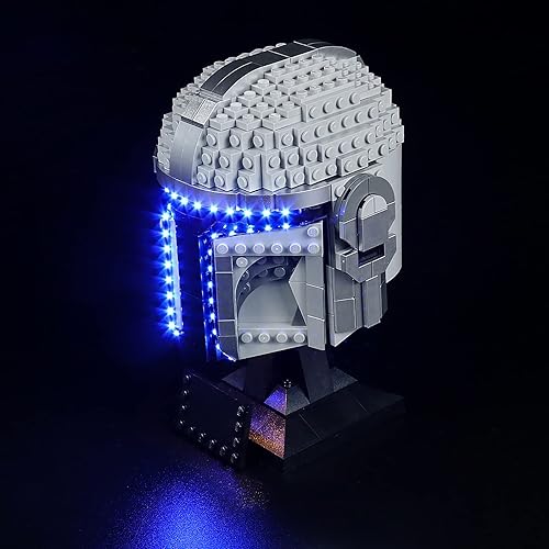 Miniatura 6 de Kit de iluminación LED compatible con casco Lego Mandalorian 75328, kit de construcción, solo luces, kit de luz LED de decoración sin modelo de