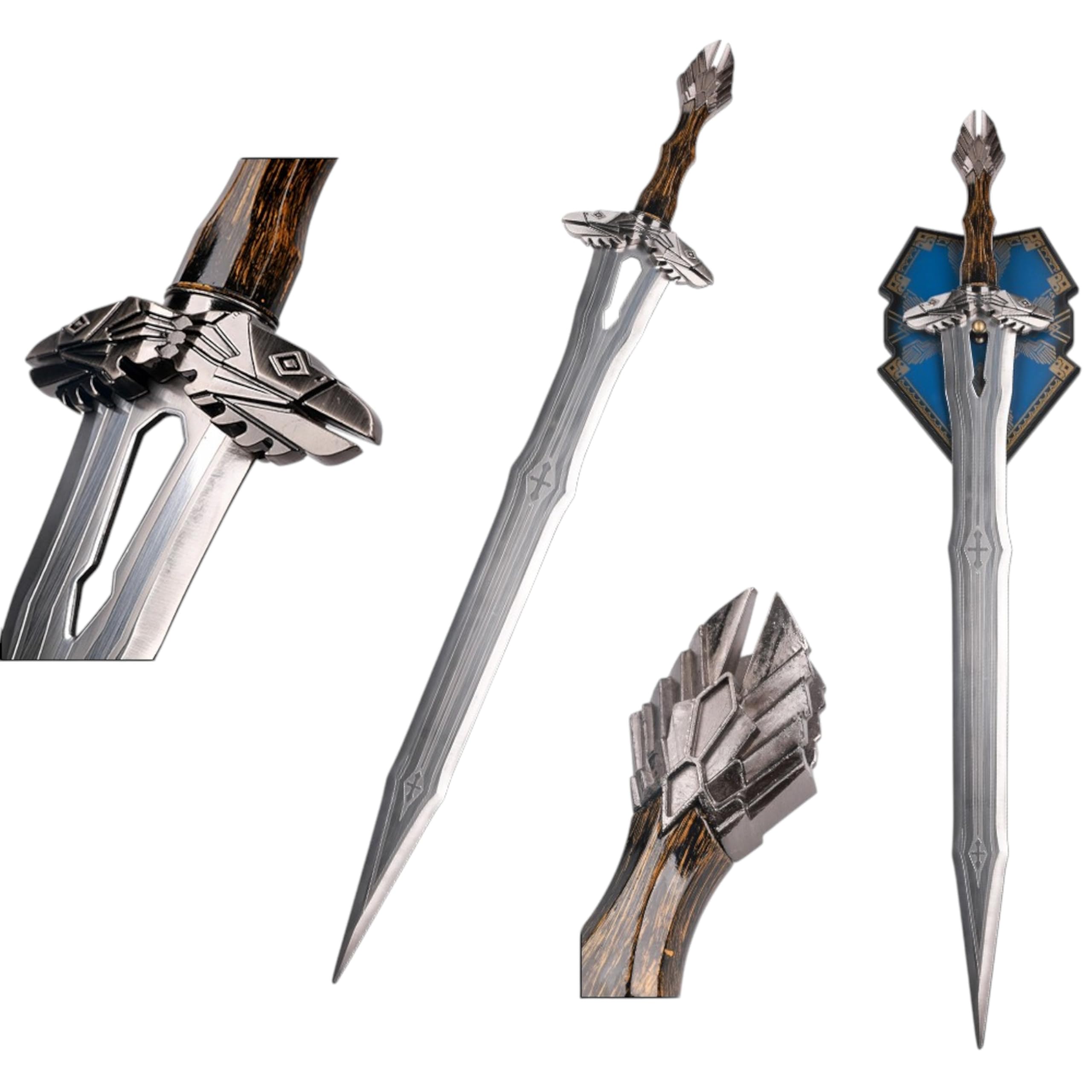 Schwert Echt Metall inspiriert von LOTR The Rings of Power Sting Legolas Oakenshield Orcrist Thorin Glamdring Herugrim Boromir Angmar Ringwraith Gimli (Thorin Oakenshield Regal Sword JT6055)