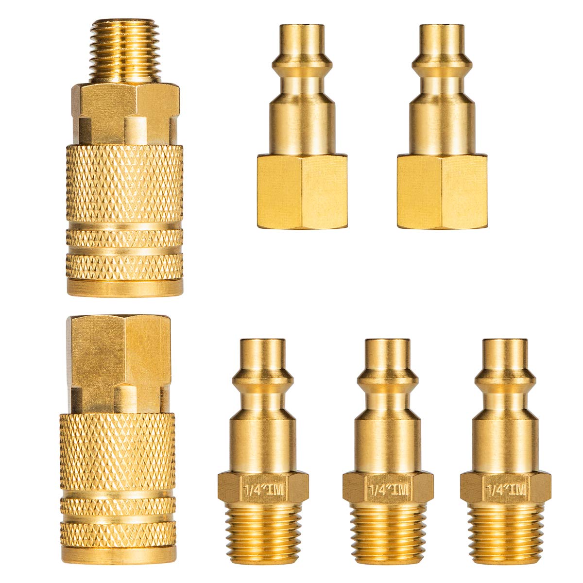 Buy Breezliy Solid Brass Quick Connect Air Fittings Set ,7 Pieces 1/4