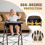 « Chaises hautes convertibles pour bébés & Les tout-petits. 5-in-1 Chaise haute réglable avec plateau amovible, facile à nettoyer, portable (brun noir)"