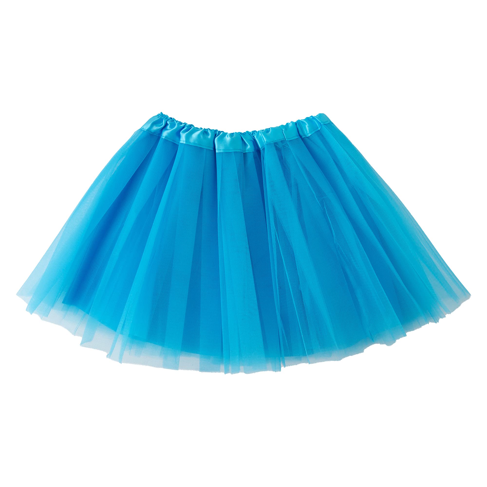 Photo 1 of Jastore Girls Tutu Skirt 4 Layers Tulle Tutus for Girls Fluffy Ballet Dress Up for Toddler Kids Children 2-8 Years Satin Blue