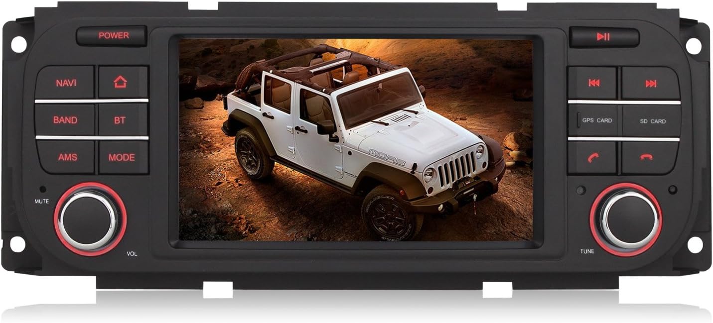 5 inch Android 5.1 Car Radio Stereo System for Jeep Wrangler Liberty Grand Cherokee with Capacitive Touch Screen GPS Navigation Bluetooth Phone WiFi USB SD support OBD2 ScreenMirror NO-DVD Player