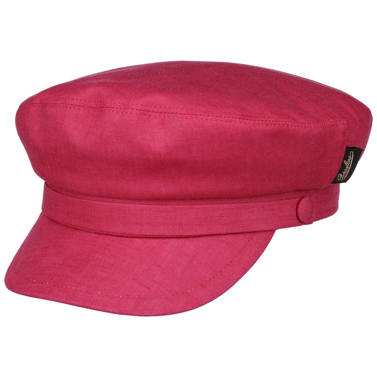 Borsalino Brest Sailor różowa czapka rybacka damska - Made in Italy Baker chłopięca czapka płaska żeglarska z daszkiem, podszewka wiosna-lato wiosna lato