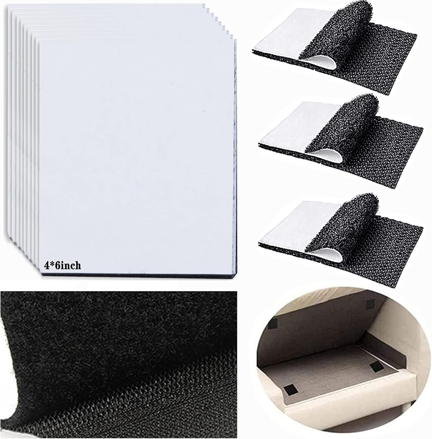 4x6 inch 15 Pair, DoubleSided Hook Loop Tapes with