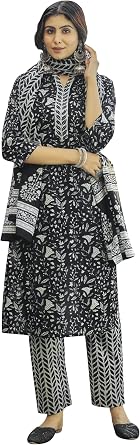 ladyline Jaipuri Cotton Printed Salwar Kameez | Light Sequins work | Lawn Cotton Dupatta