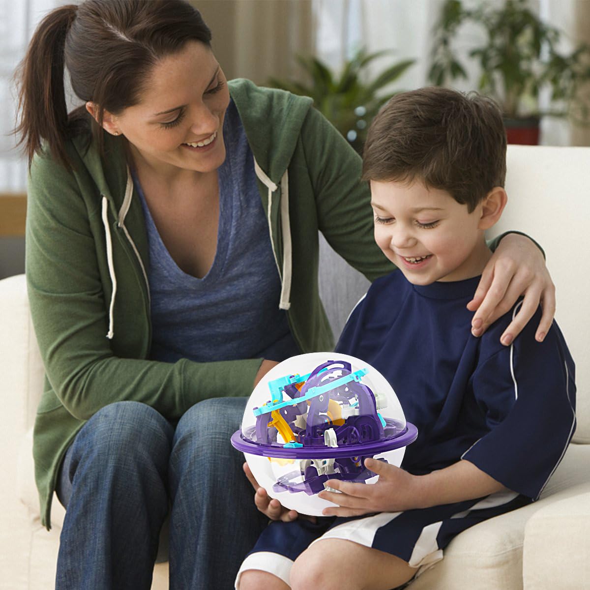 Bola de laberinto, juego interactivo 3D de esfera de laberinto (6.3 in, 6.3 pulgadas) con 118 obstáculos, laberinto, rompecabezas de bola para niños, juguetes educativos mágicos para niños 7