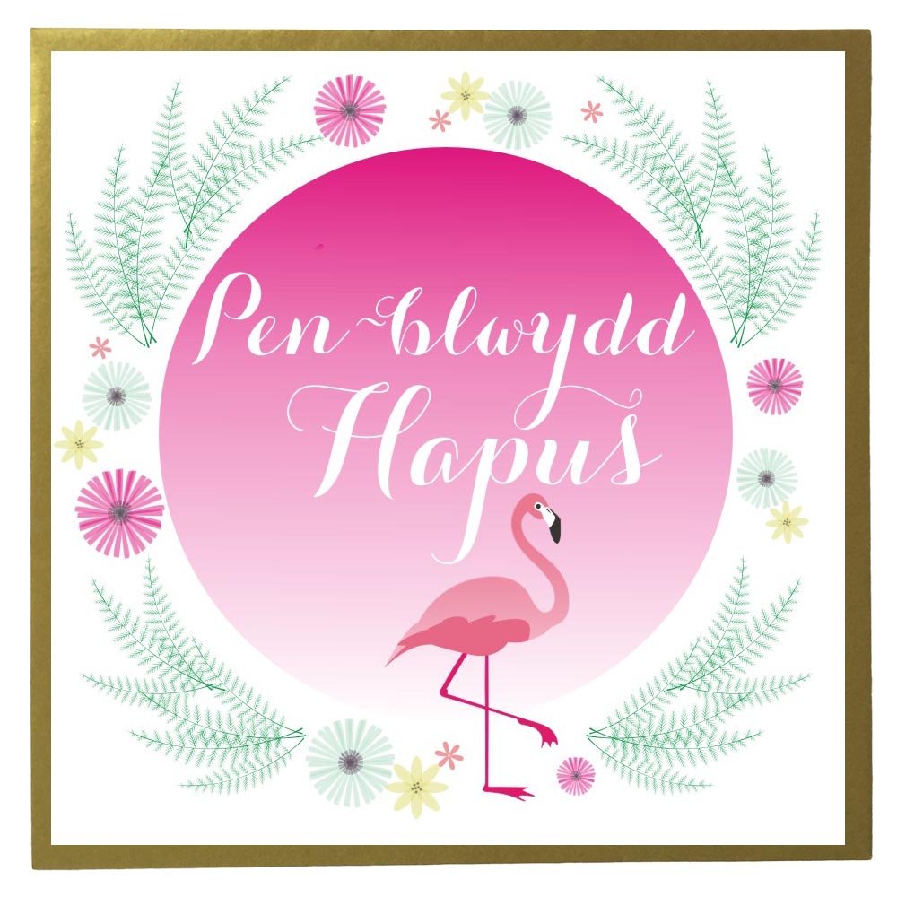 Claire Giles Greeting Cards, Welsh Happy Birthday Card, Penblwydd Hapus, Stars Design Birthday Greeting Card