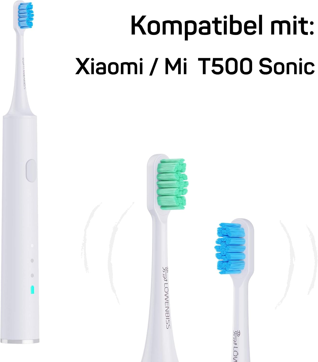 Löwenbiss Electronic Sonic Toothbrush Heads, White - Image 5
