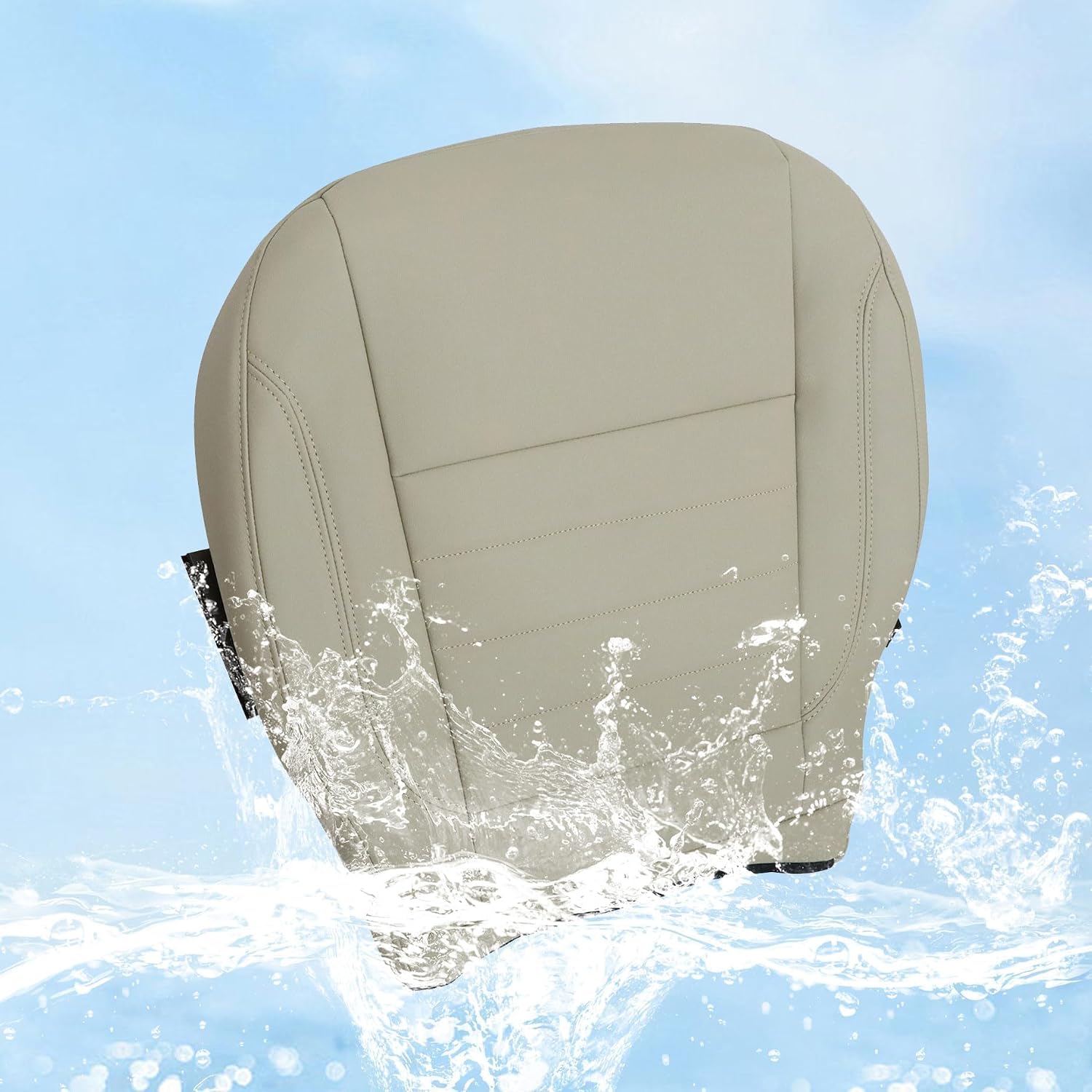 Light Gray Driver Side Bottom Microfiber Leather Seat Cover Beige Tan Compatible with Ford Escape 2013 2014 2015 2016