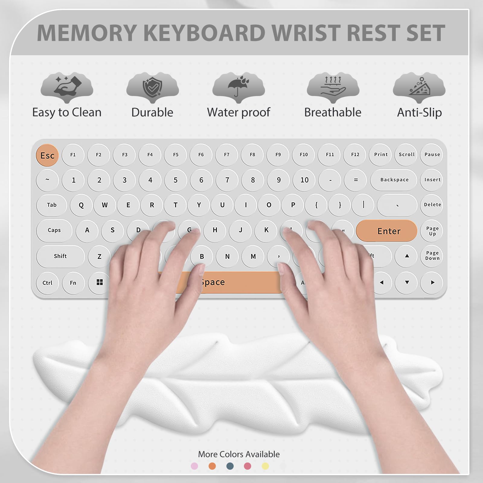 ToLuLu Tappetino per mouse ingrandito, in gel memory foam, poggiapolsi per tastiera, in pelle PU, ergonomico, supporto per ufficio, computer, laptop, Mac, comodo e facile da digitare, sollievo dal