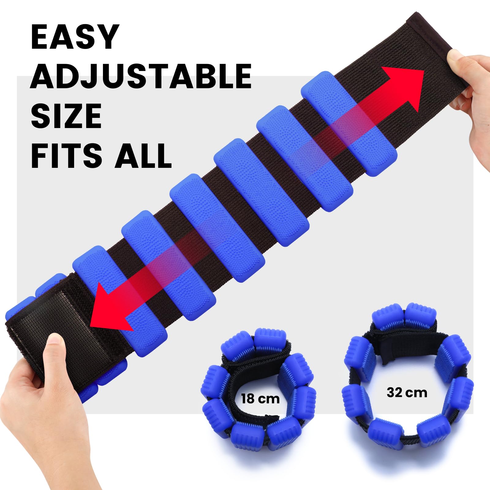 Paire De Poids De Poignet Ajustables 1 Lb – Lot De 2 Bracelets Noirs Pour Fitness, Marche, Musculation – Néoprène