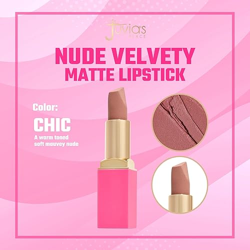 Miniatura 5 de Juvia's Place The Nude Velvety Matte Lipstick - Lápiz labial mate nude, lápiz labial mate de larga duración, maquillaje de labios de colores ricos,