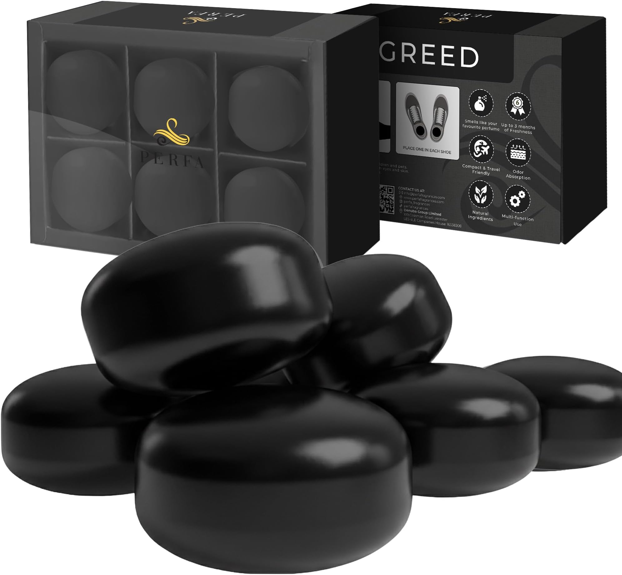 Perfa Premium Shoe Deodorizer (6 Pack) | Aventos Perfume-Inspired Shoe Deodorizer Balls | Replaces Bad Odours | Multi-use Odour Eliminator for Shoes, Closet, and Bags