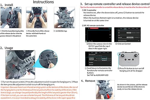 Miniatura 7 de Dispositivo de sistema Airdrop para DJI Air 3 Drone Airdrop liberación de carga útil dispositivo del sistema para Air 3 lanzador entrega transporte