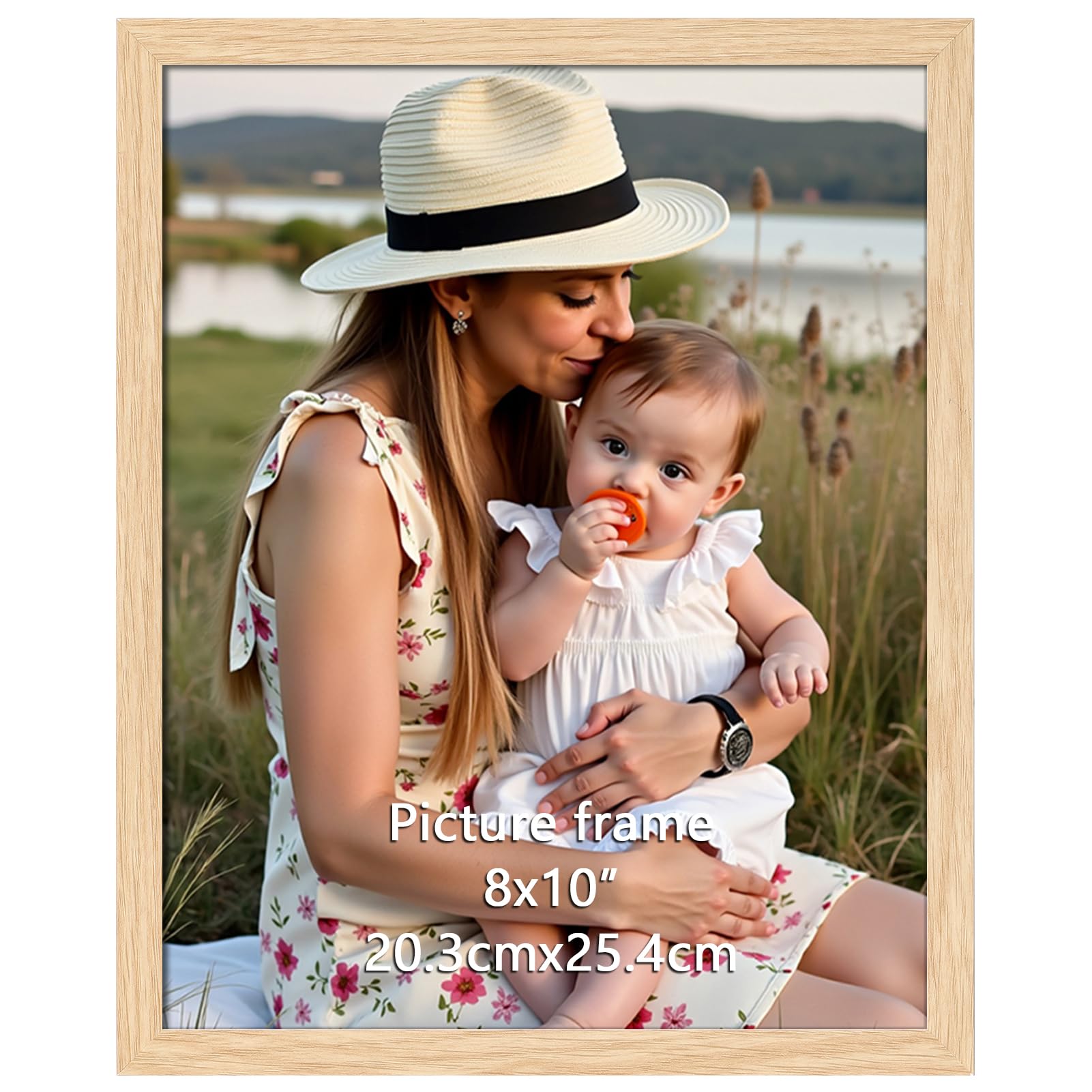 Ditwis 8x10 Photo Frame Wood Colour, Modern Natural Picture Frame for Living Room Bedroom and Office, Wall or Desk Display