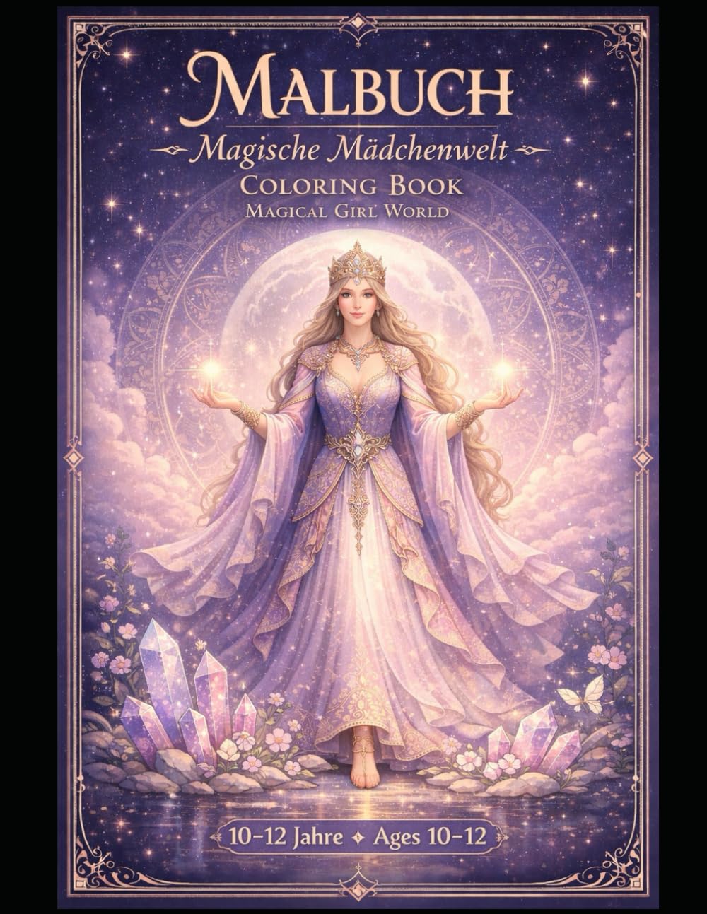 Magische Mädchenwelt – Malbuch: 40 detailreiche Fantasy-Ausmalbilder für kreative Mädchen | Einhörner, Meerjungfrauen, Drachen & magische Welten