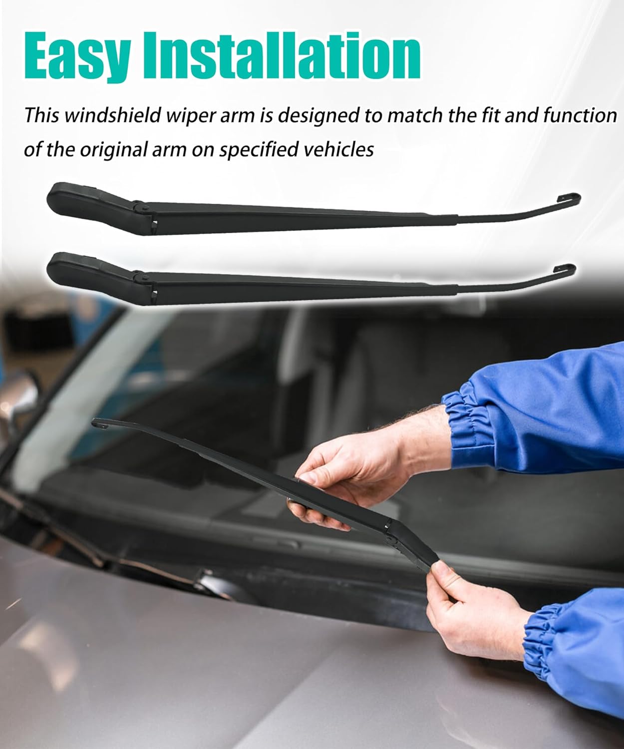 1Pair Front Windshield Wiper Arm Replacement Kit Compatible With 02-04 Dodge Ram 1500/2500/3500,Replaces 42884, 42885, 55077133AA, 55077133AB, 55077132AA