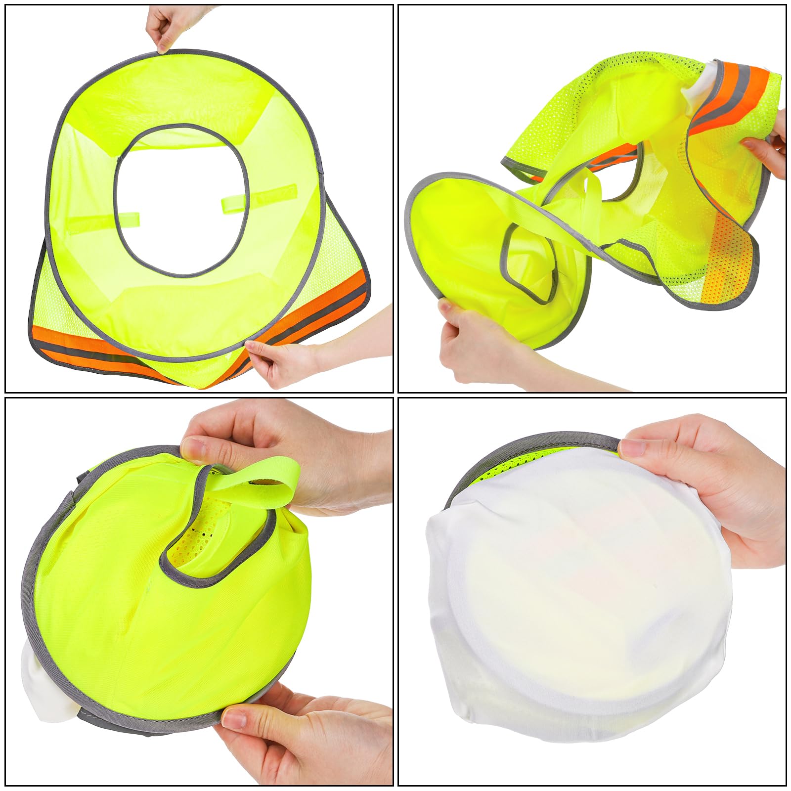 Elsjoy 4 Pack Hard Hat Sun Shade, Full Brim Hard Hat Sun Shield Neck Cover Protector with Reflective Strip - Image 8