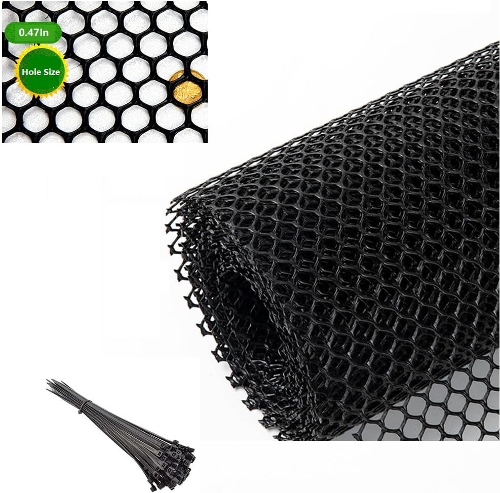 Plastic Chicken Wire Mesh Fence Roll 15.7IN x 10FT, Yuminroe Plastic Rigid Fencing & Netting for Poultry, Garden, Balcony, Dog Cat Snake Barrier (0.4m x 3m)