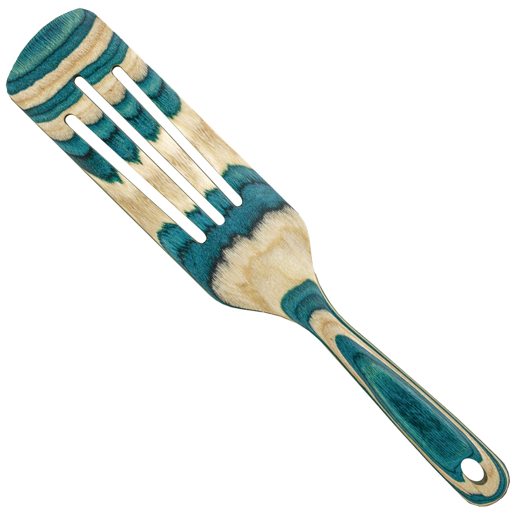 Baltique Mykonos Collection 13" Wooden Spurtle Spatula – Colorful Birch Wood Cooking Utensil, Nonstick Safe, Versatile Stirring & Serving Tool