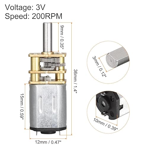 Miniatura 2 de Rebower Motor de engranajes de reducción de micro velocidad con caja de engranajes de metal completa para aeronaves RC de bricolaje, modelo de