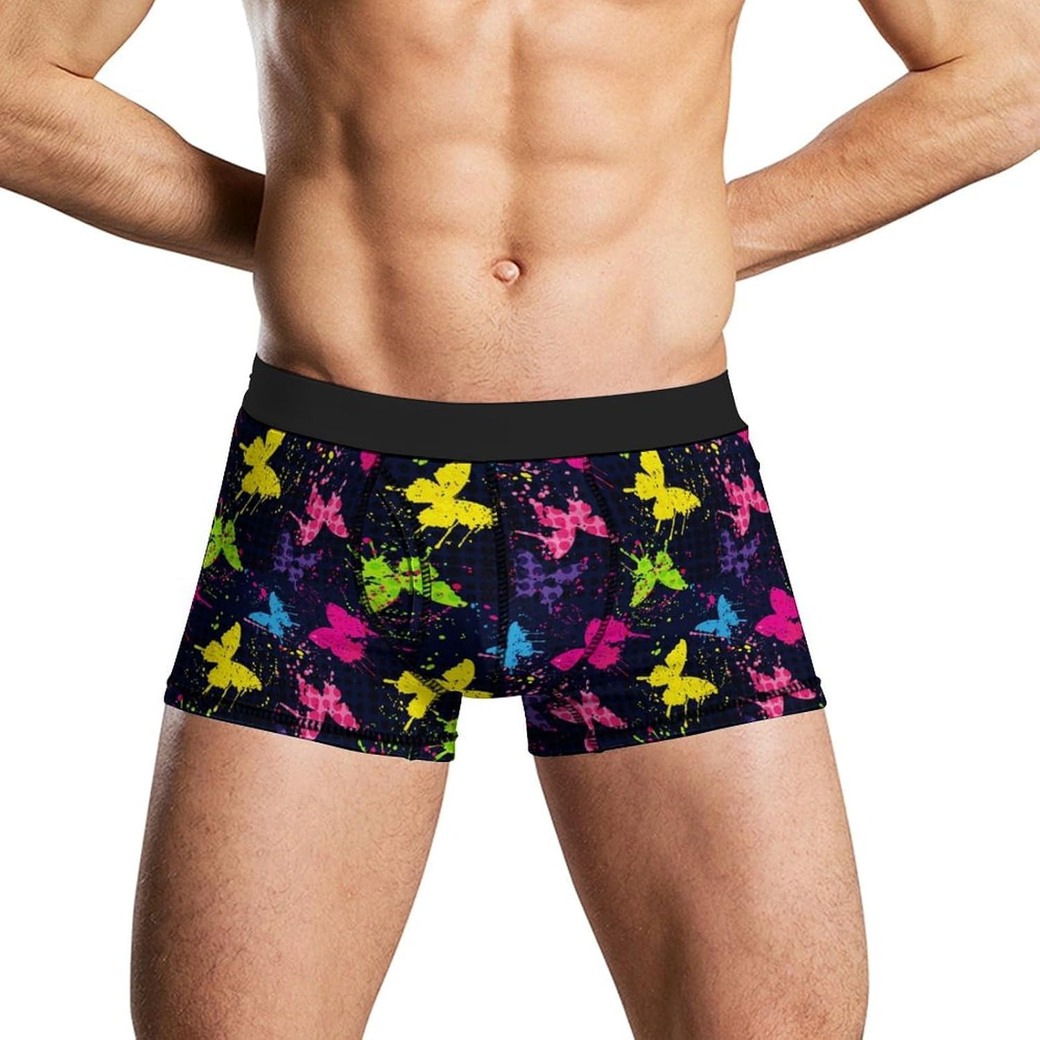 Colorful Abstract Butterflies Men's Boxer Briefs Novelty Underwear Trunks Short Underpants