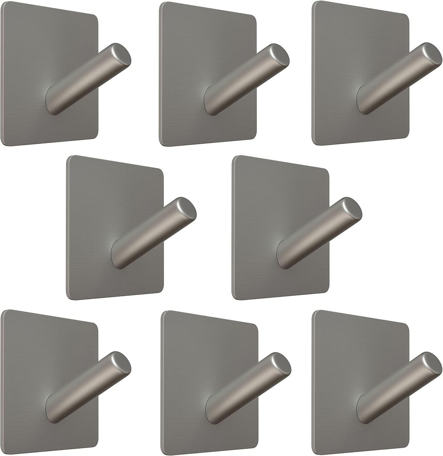 SAYONEYES Brushed Nickel Self Adhesive Towel Hooks for Bathroom Wall
