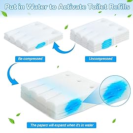 Effacera 36 Refills Disposable Toilet Bowl Paper Bulk Toilet Fresh Flushable Refills for Bathroom Brush Accessories Supplies Starter Kit (Ocean Scent)