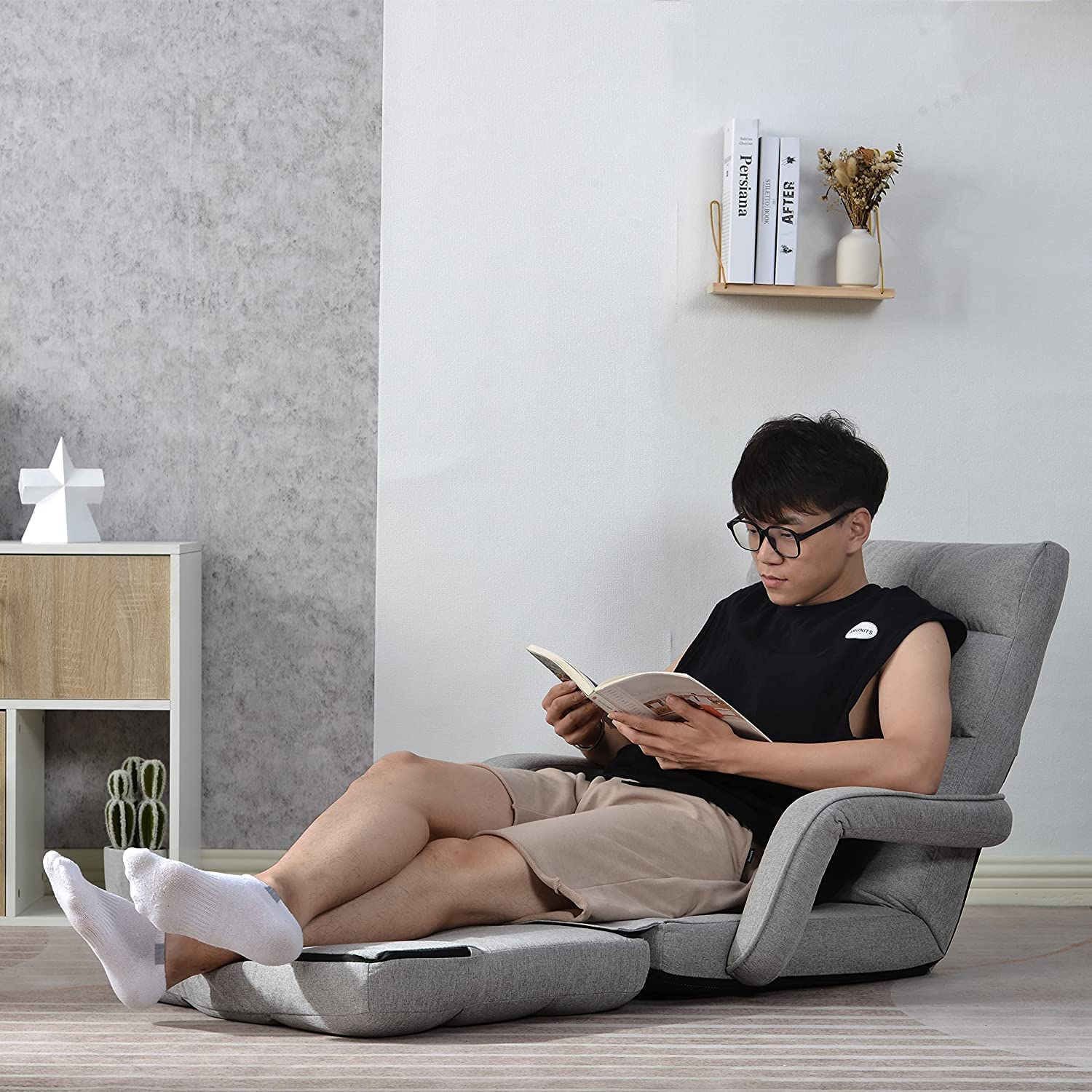 Amazon｜座椅子 リクライニング 14段ギア リクライニングチェアー イス