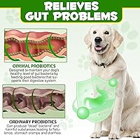 Vista 8 de Probióticos en polvo para perros Suplemento digestivo pre y probiótico con enzimas digestivas y prebióticos para el apoyo del perro salud