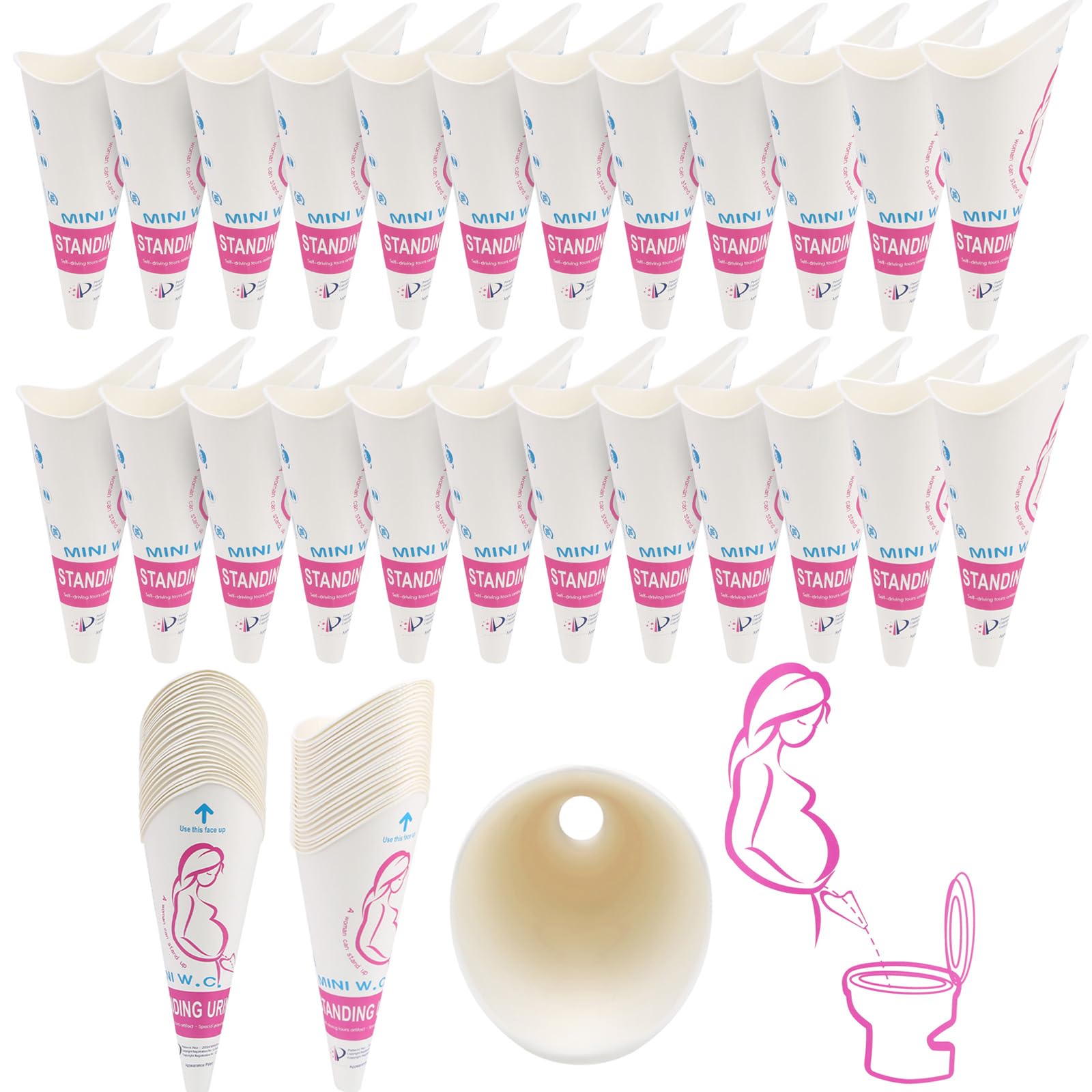 5 X One Step Urinella Per Donna Confezione I Più 5 Sacchetti Igienici Impermeabili Per Il Viaggio | Orinatoio Per Donne | Ausilio Per Urinare Nelle Donne | Orinatoio Riutilizzabile Per Donne - Foto 3