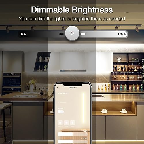Miniatura 3 de DAYBETTER Tira de luz LED COB inteligente, tira de luces LED blancas naturales de 16.4 pies, 4000 K, tiras de luz LED regulables con control remoto
