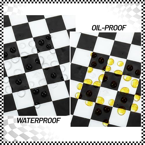 Miniatura 3 de 100 hojas de papel encerado a cuadros en blanco y negro para alimentos, papel de cera para sándwich, envolturas de papel de bocadillos,