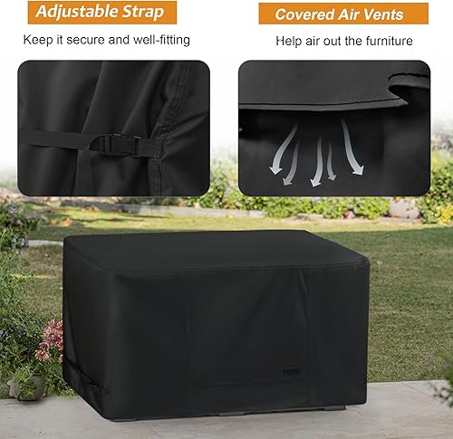 Miniatura 5 de NettyPro Cubierta para caja de terraza, patio al aire libre, impermeable, para caja de almacenamiento rectangular de 150-230 galones, 60 x 25 x 26