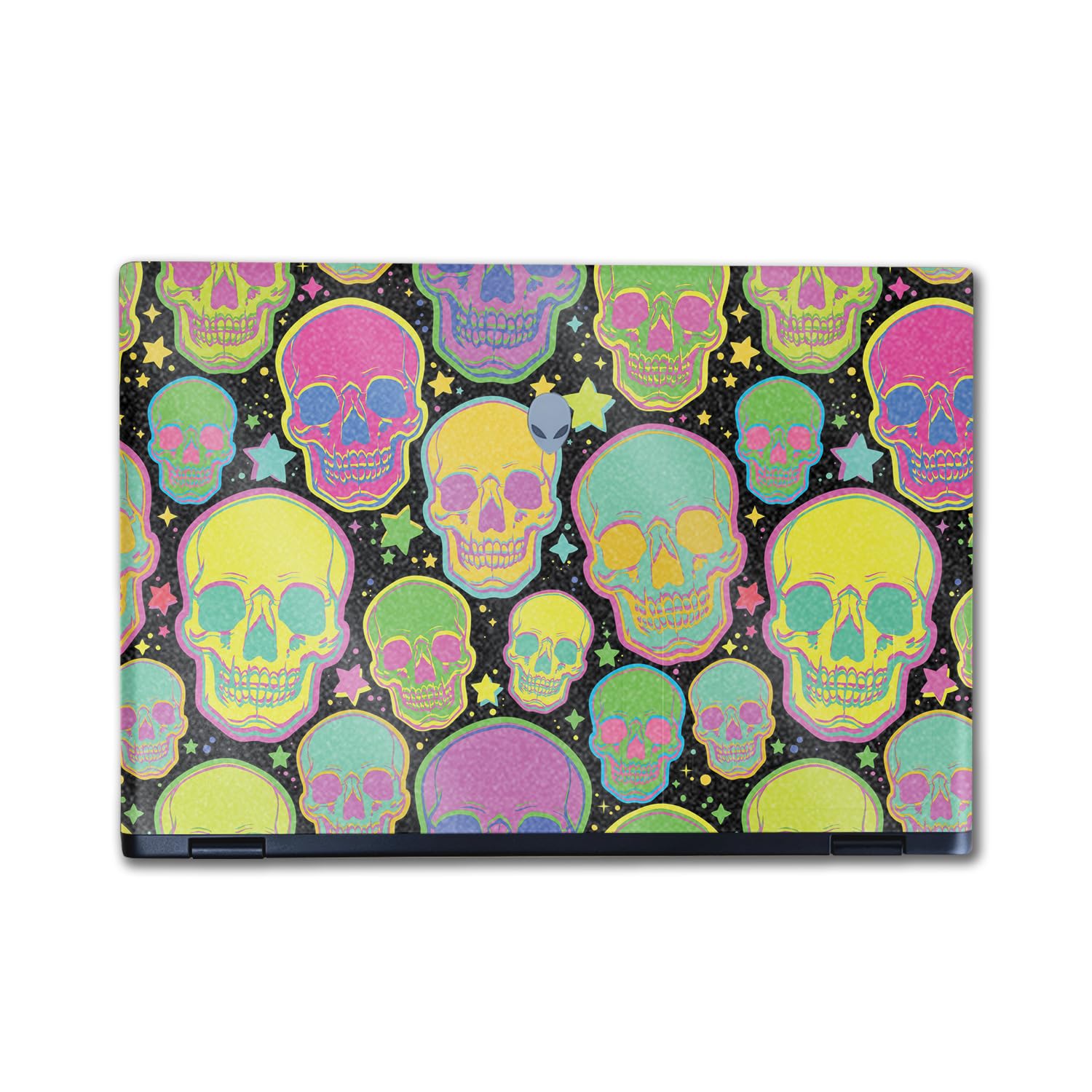 Glossy Glitter Laptop Skin Compatible with Alienware M16 R2 (2024) - Candy Skulls - Premium 3M Vinyl Protective Wrap Decal Cover - Easy to Apply | Crafted in The USA by MightySkins
