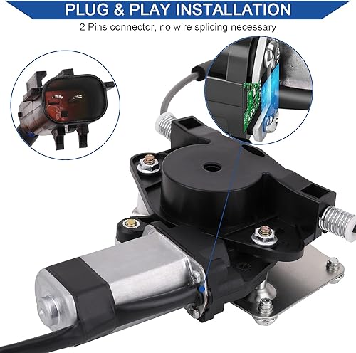 Miniatura 3 de 741-375 Elevalunas eléctrico trasero derecho del lado del pasajero con conjunto de motor compatible con Jeep Grand Cherokee 2001-2004, OEM de