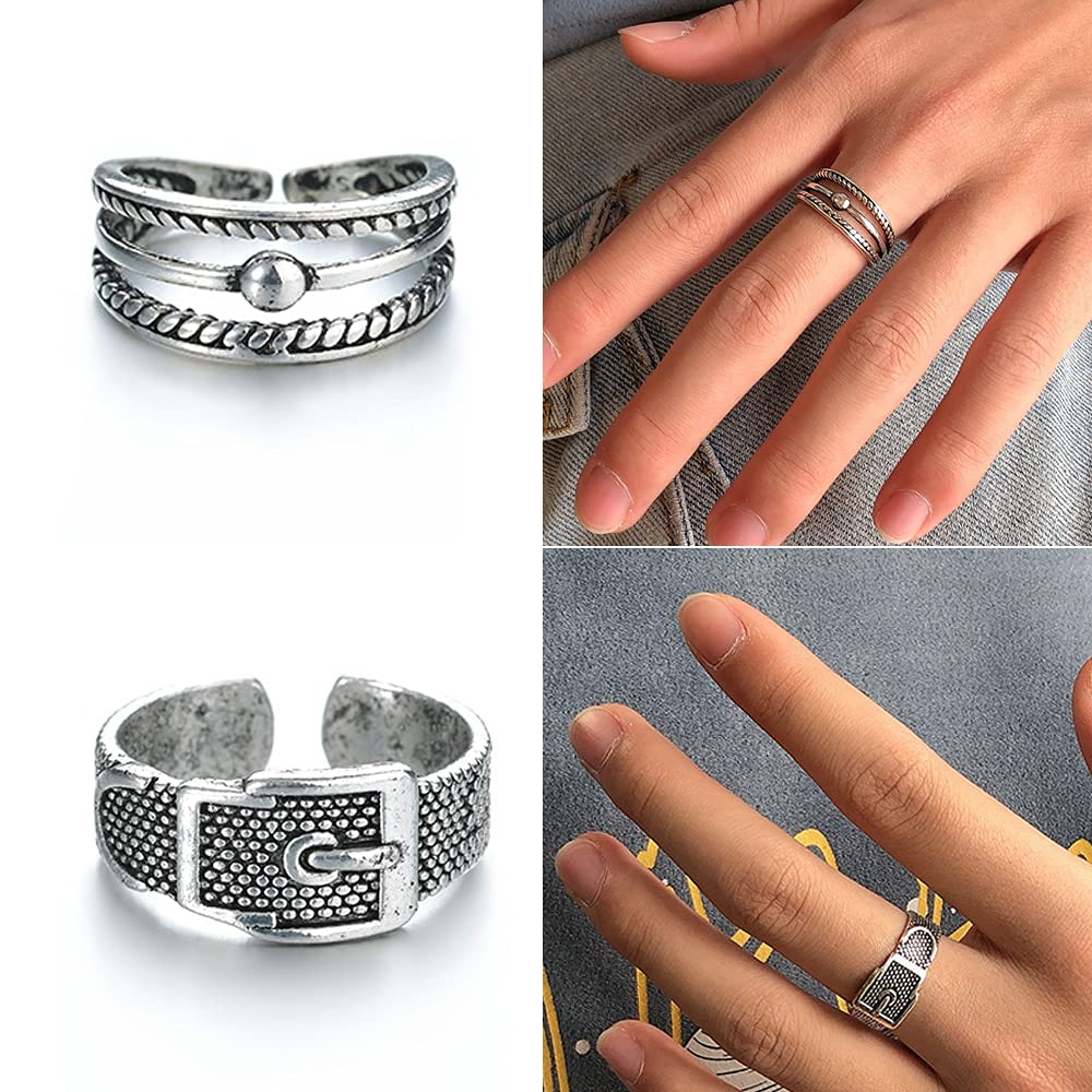 Amazon.co.jp: 指輪 メンズ ロック 6個セットリング メンズ