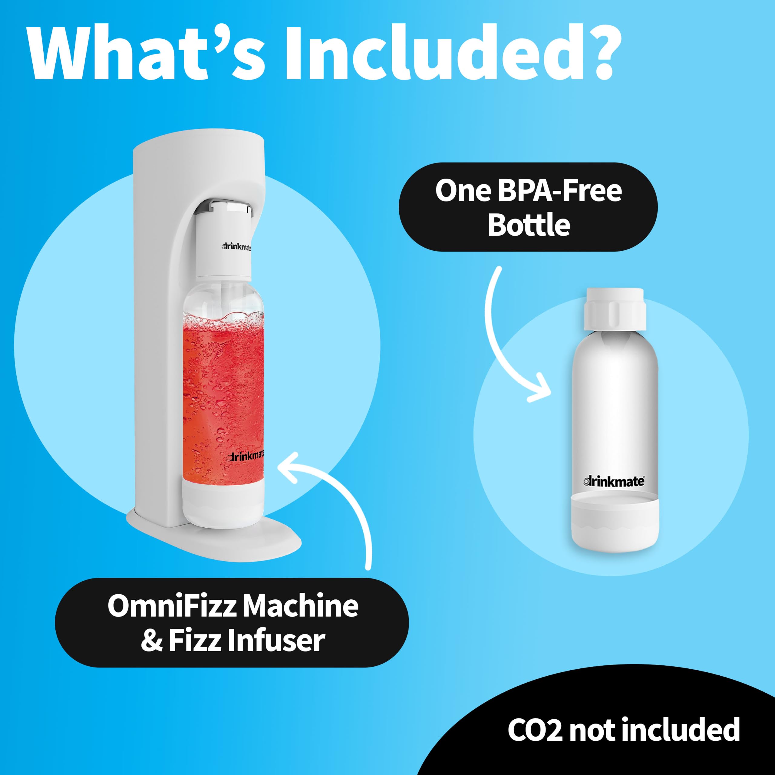 Amazon | DrinkMate Carbonated Beverage Maker without CO2 Cylinder