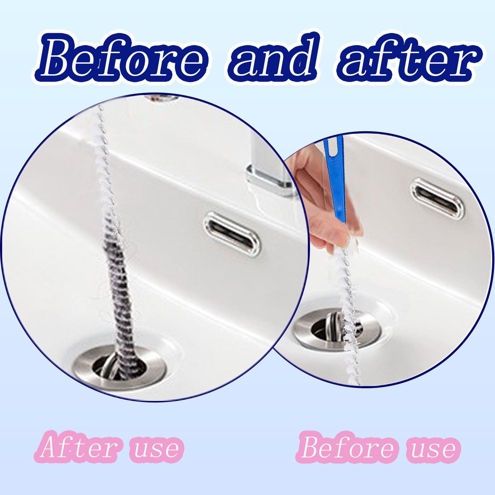 3 Piezas Cepillo de Limpieza para Desagüe, 155.5cm Flexible Cepillo de Limpieza de Tuberías Juego de Limpieza Flexible y Largo para frigorífico, para la Limpieza de Baño Cocina