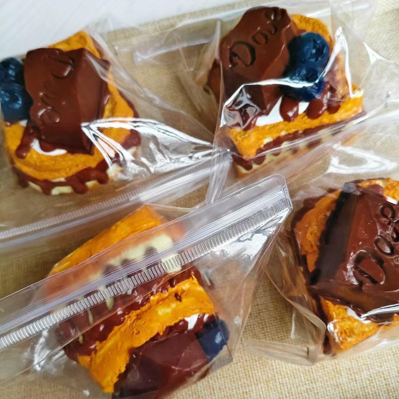 BELLYDOG-Realistic Toast Squishy Stress Relief Toy, Handmade Silicone Bread Squishy with Vivid Mud Feel, Perfect for Fun Squeezing, One of a Kind, Super Soft Fidget Toy (Chocolate Sauce Toast)
