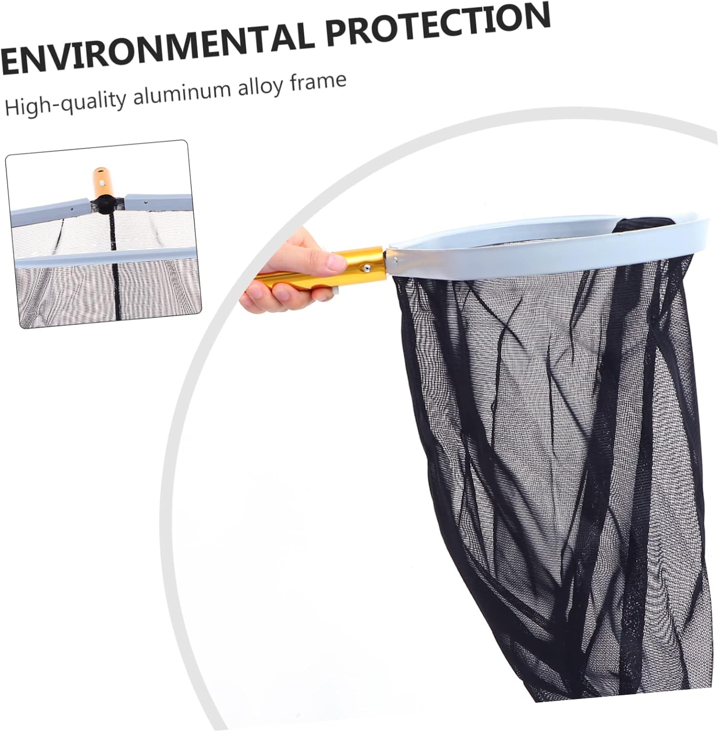 LIOOBO Deep Water Leaf Net Pool Leaf Rake Pool Skimmer Net Pole 1pc Fountains