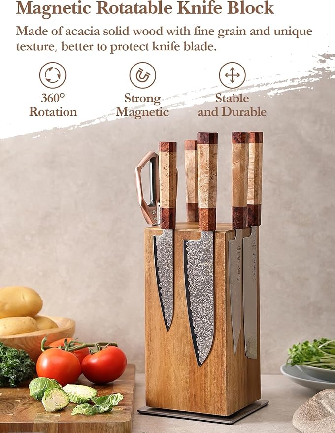 Set Cuchillos Cocina 5 Piezas Acero Inoxidable Base Magnética miniatura 6