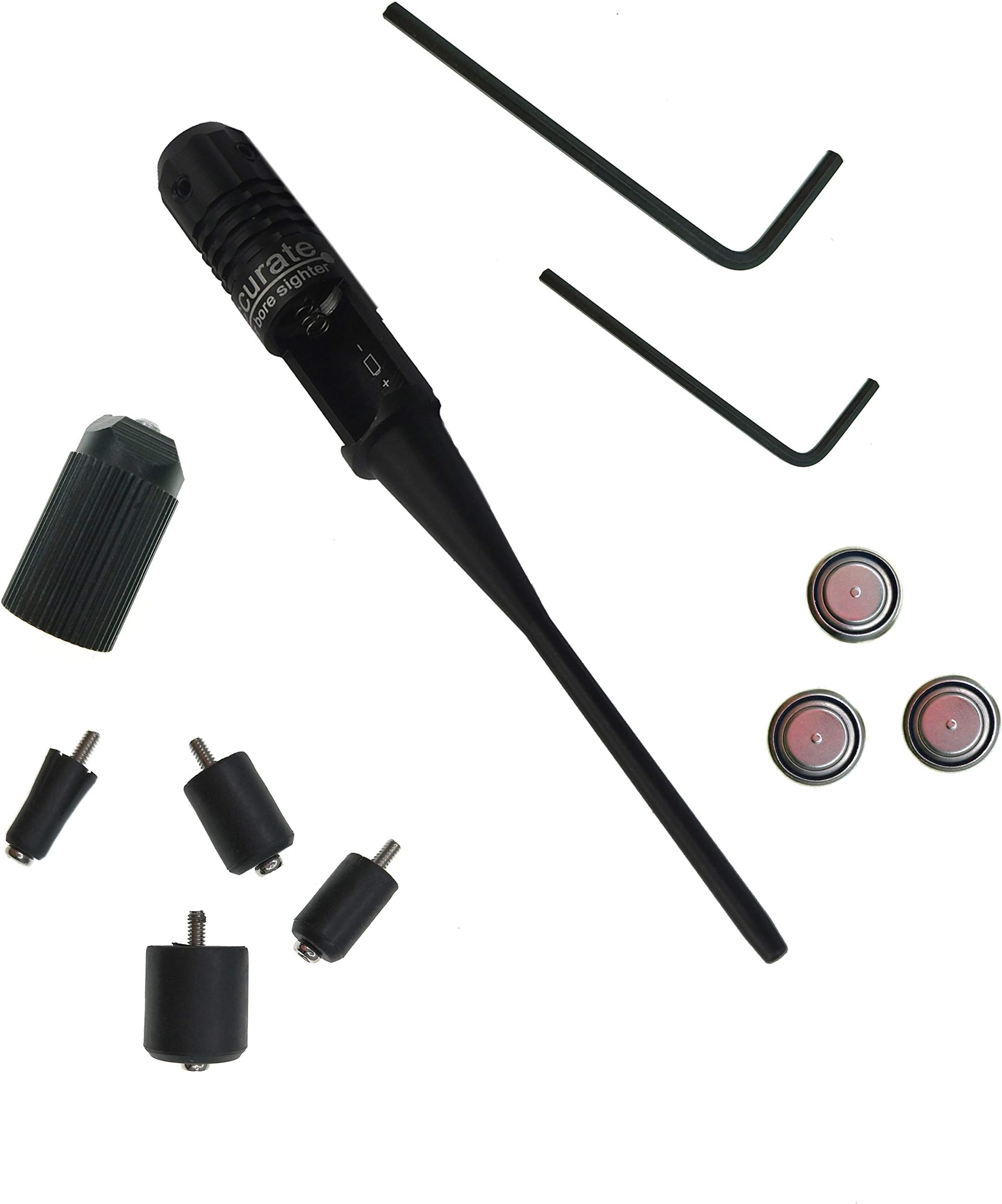 Huntiger BoreSighter Bore Sight kit for 0.22 to 0.50 Caliber Rifles Handgun Red Laser