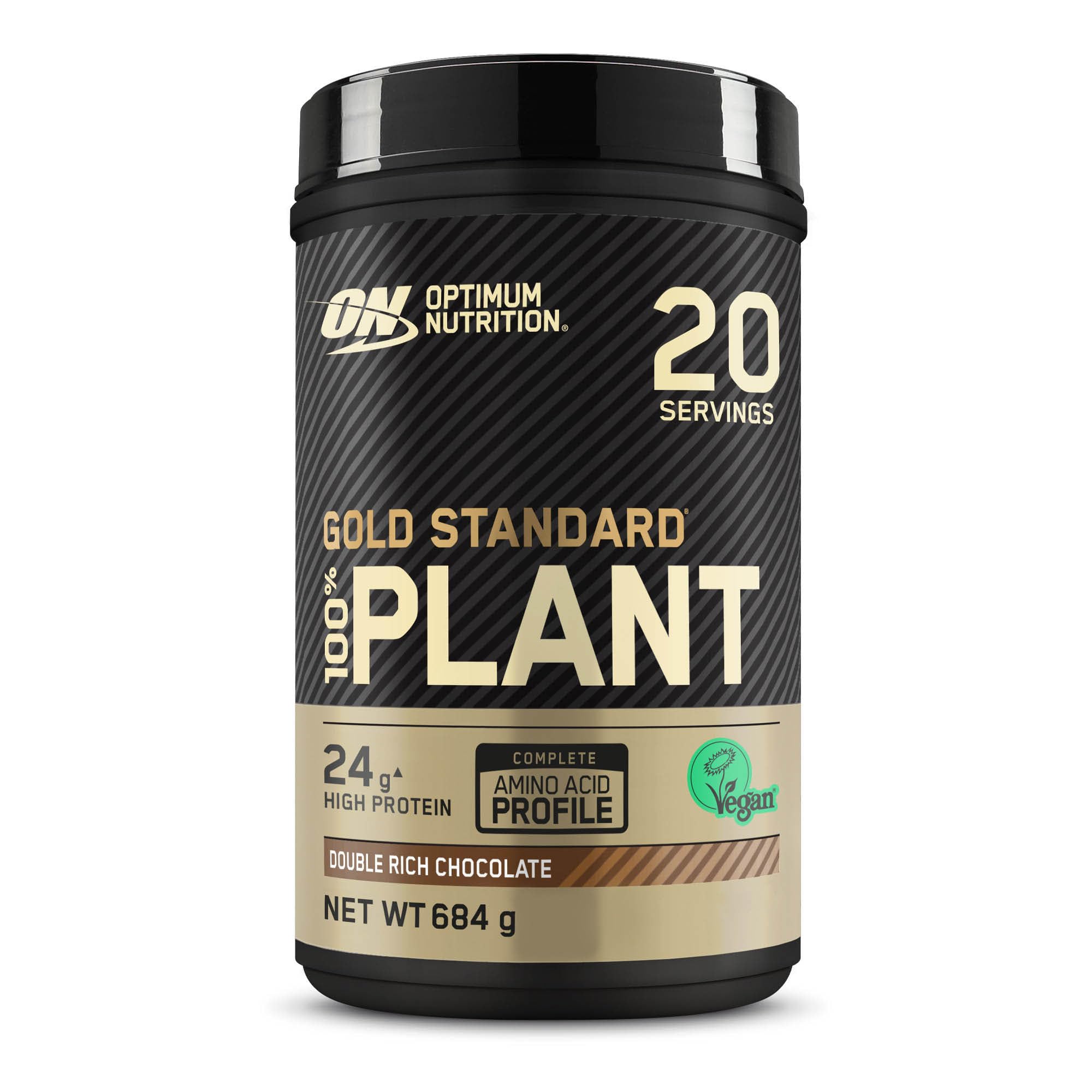 Optimum Nutrition Gold Standard 100% Pflanzliches Proteinpulver, Geschmack Double Rich Chocolate, 684g, 20 Portionen