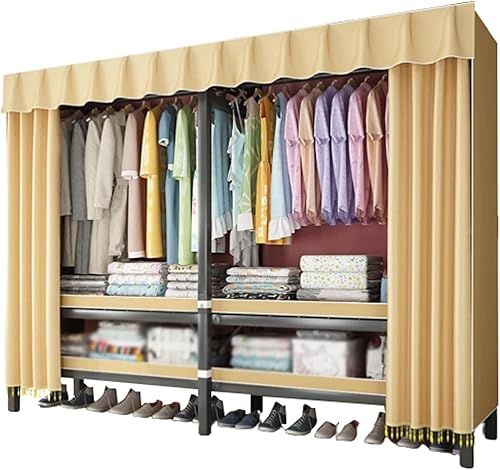 large closets Foldable Wardrobe Closet Steel Large Closet 130cm/150cm/180cm Clothes Closet for Bedroom Hanging Fashion Portable Closet Space-saving