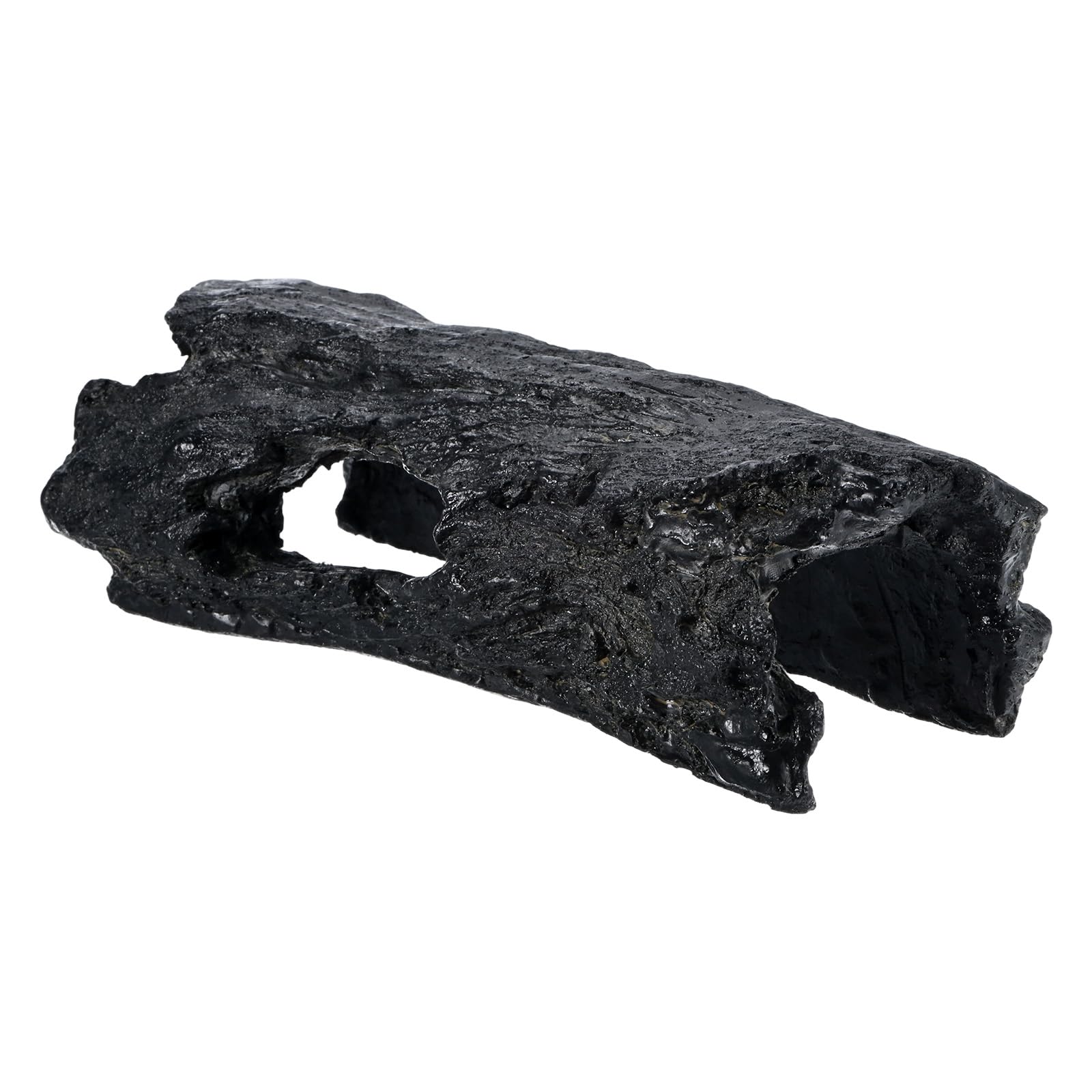 M METERXITY 1-Pack Reptile Hide Basking Platform, Cement, Small, Black
