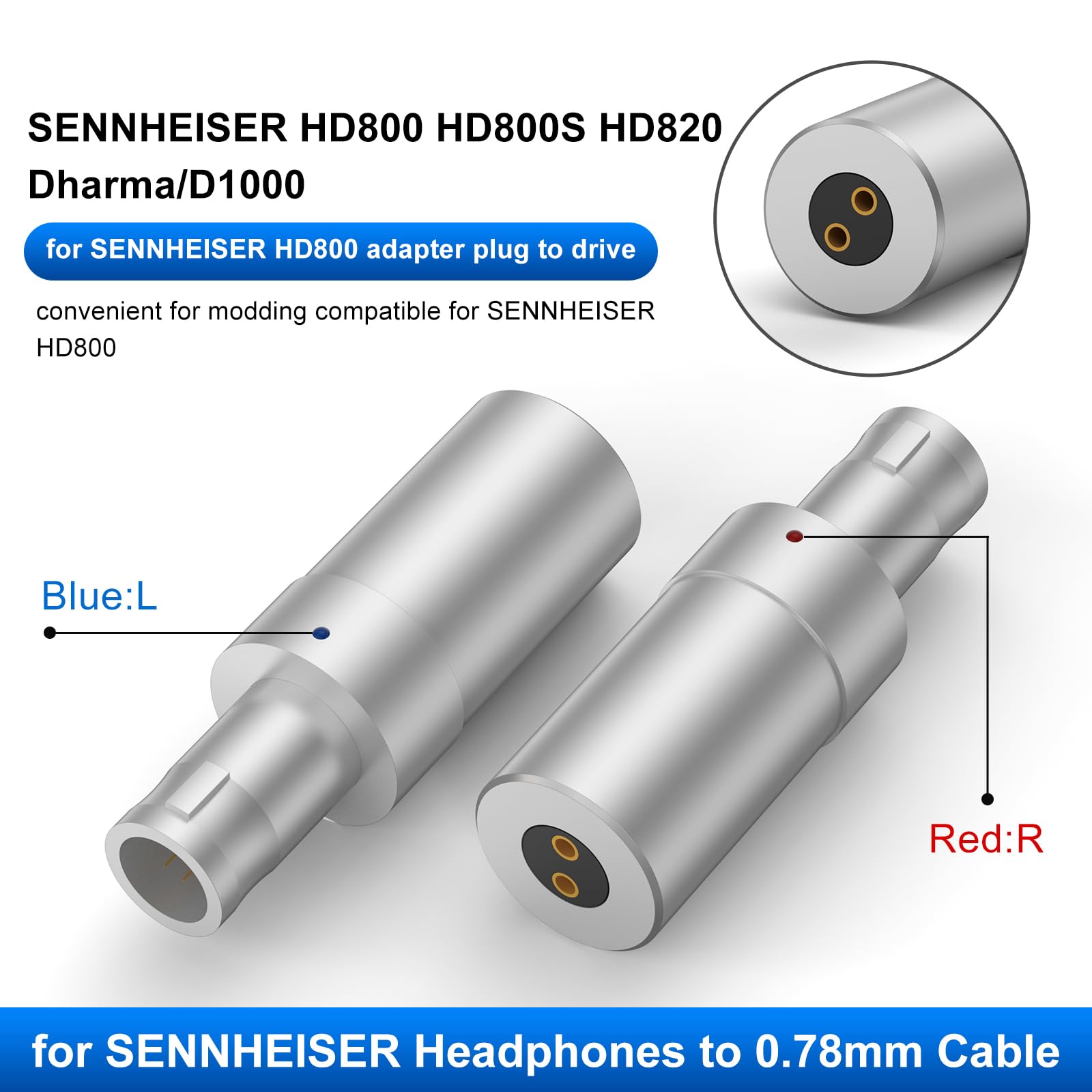 Amazon.com: okcsc HD800 Male to 2 Pin Headphone Adapter for
