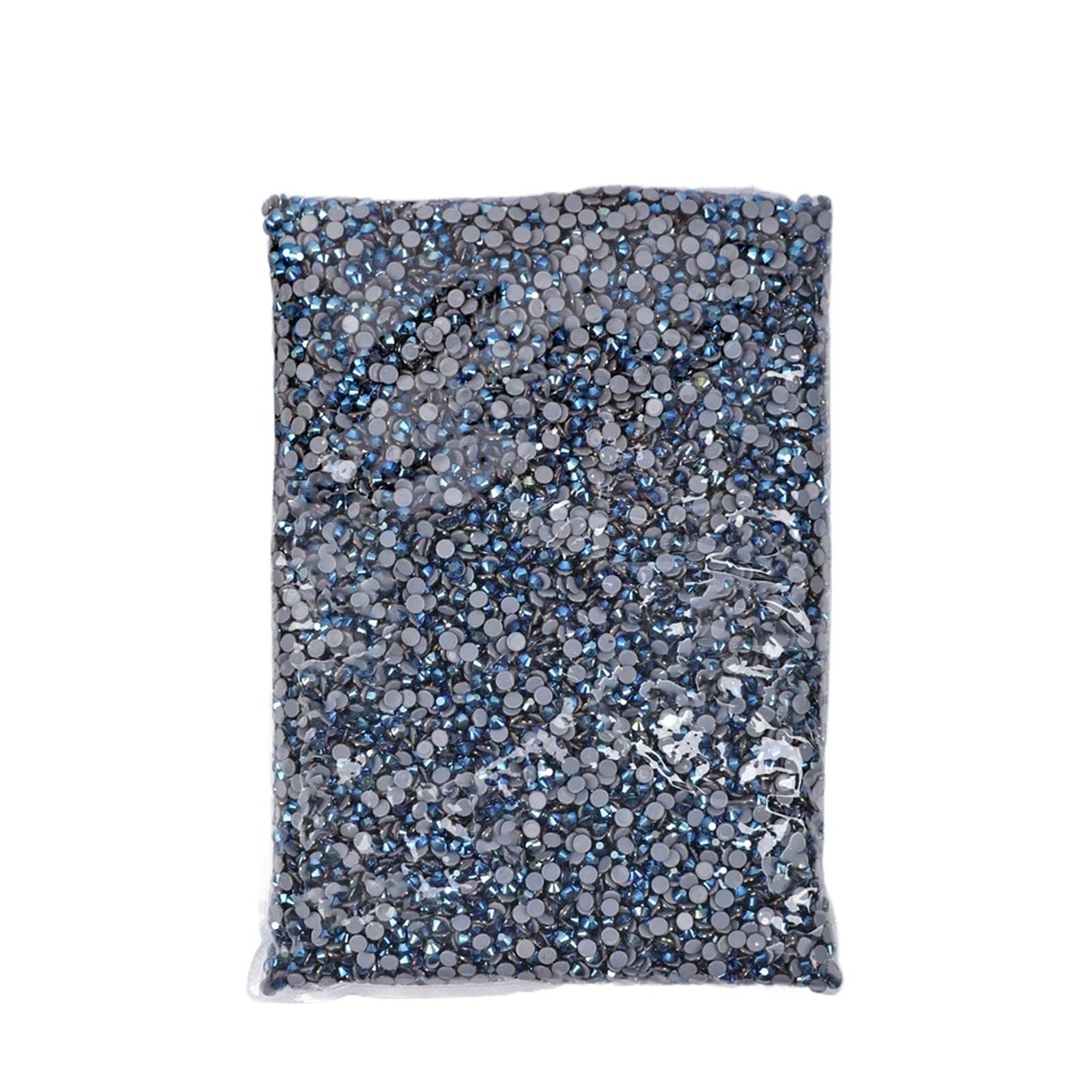 Strass Caldi Strass termoadesivi da 14400 pezzi SS6-SS20 Strass termoadesivi in ​​cristallo(Mine Blue,SS12-14400pcs)