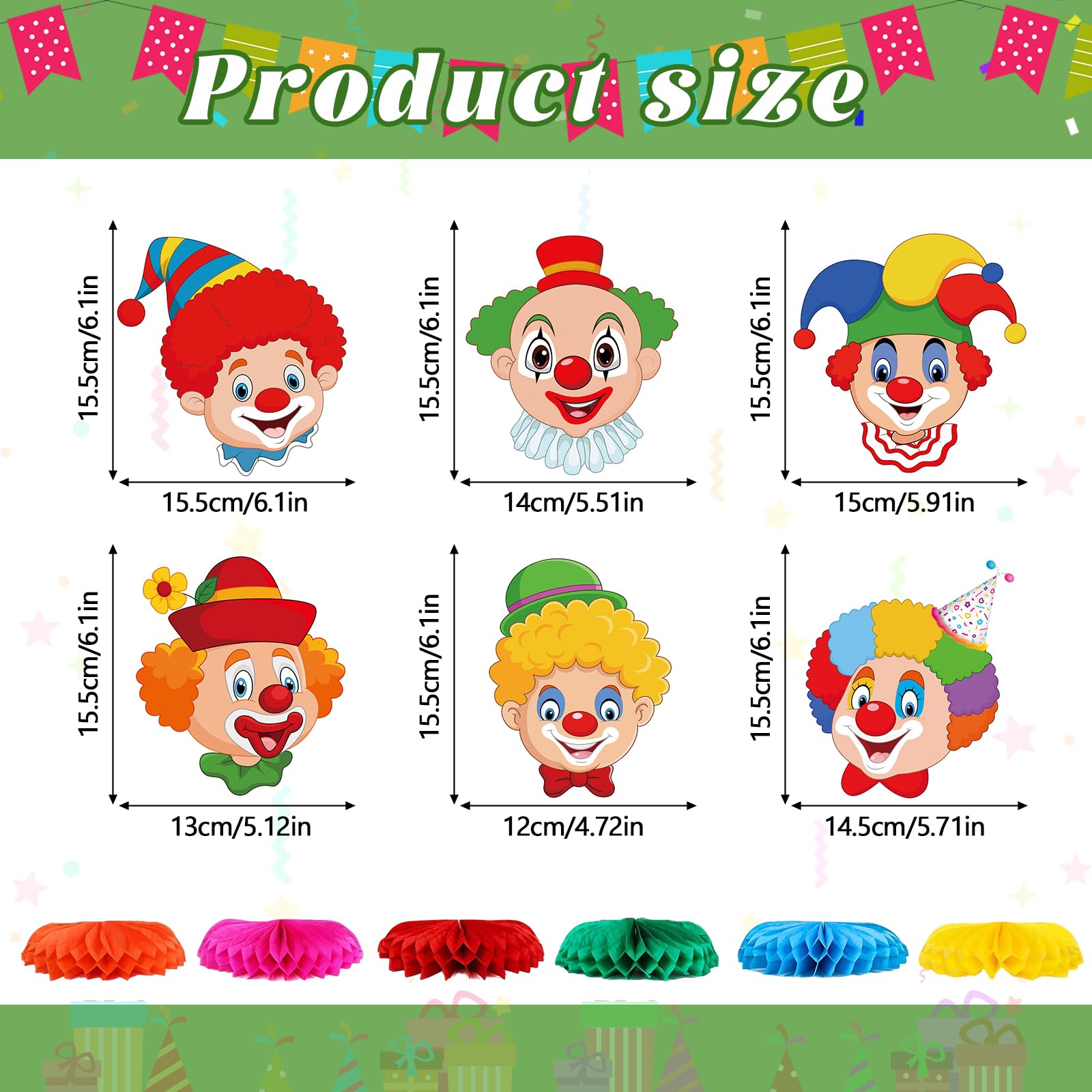Axinyijia 2 Pezzi Decorazioni Carnevale da Clown, Decorazione Circo a Forma di Clown, Addobbi Carnevale da Appendere